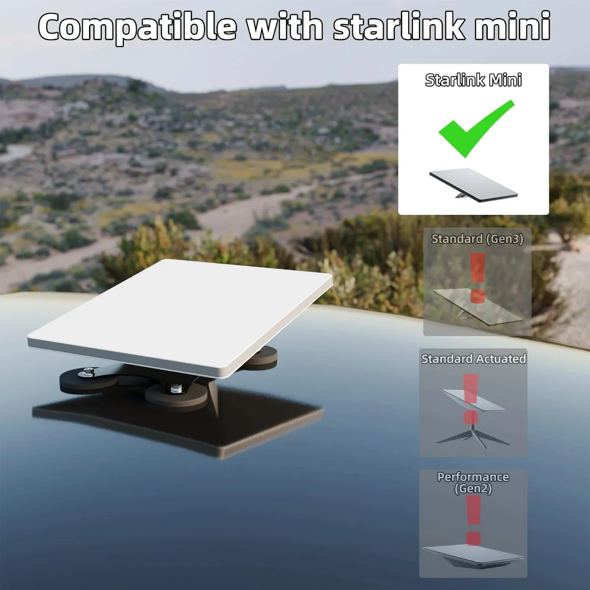 Anti-vibration Starlink Mini car mount locking nuts detail